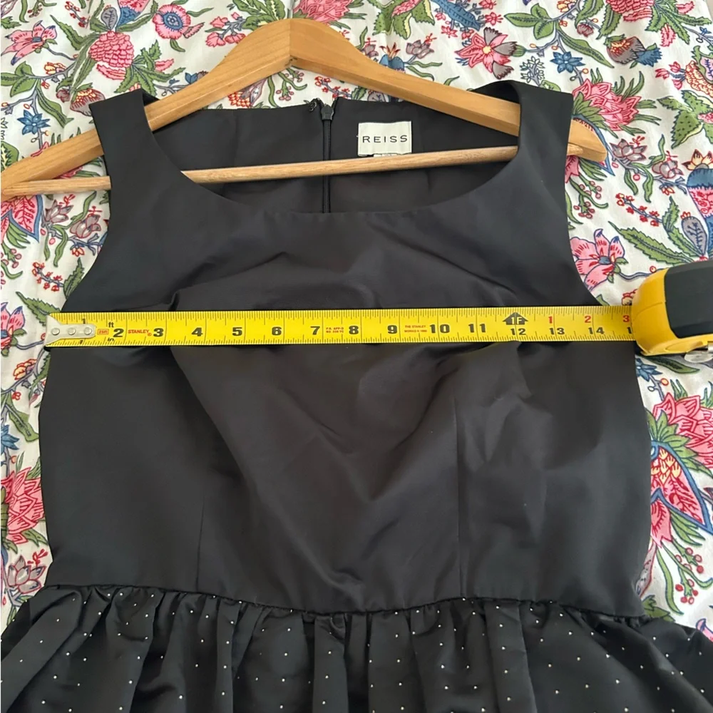 Reiss Faith Black Bubble Polka Dot Mini Cocktail Dress - Size 2 - Picture 8 of 10
